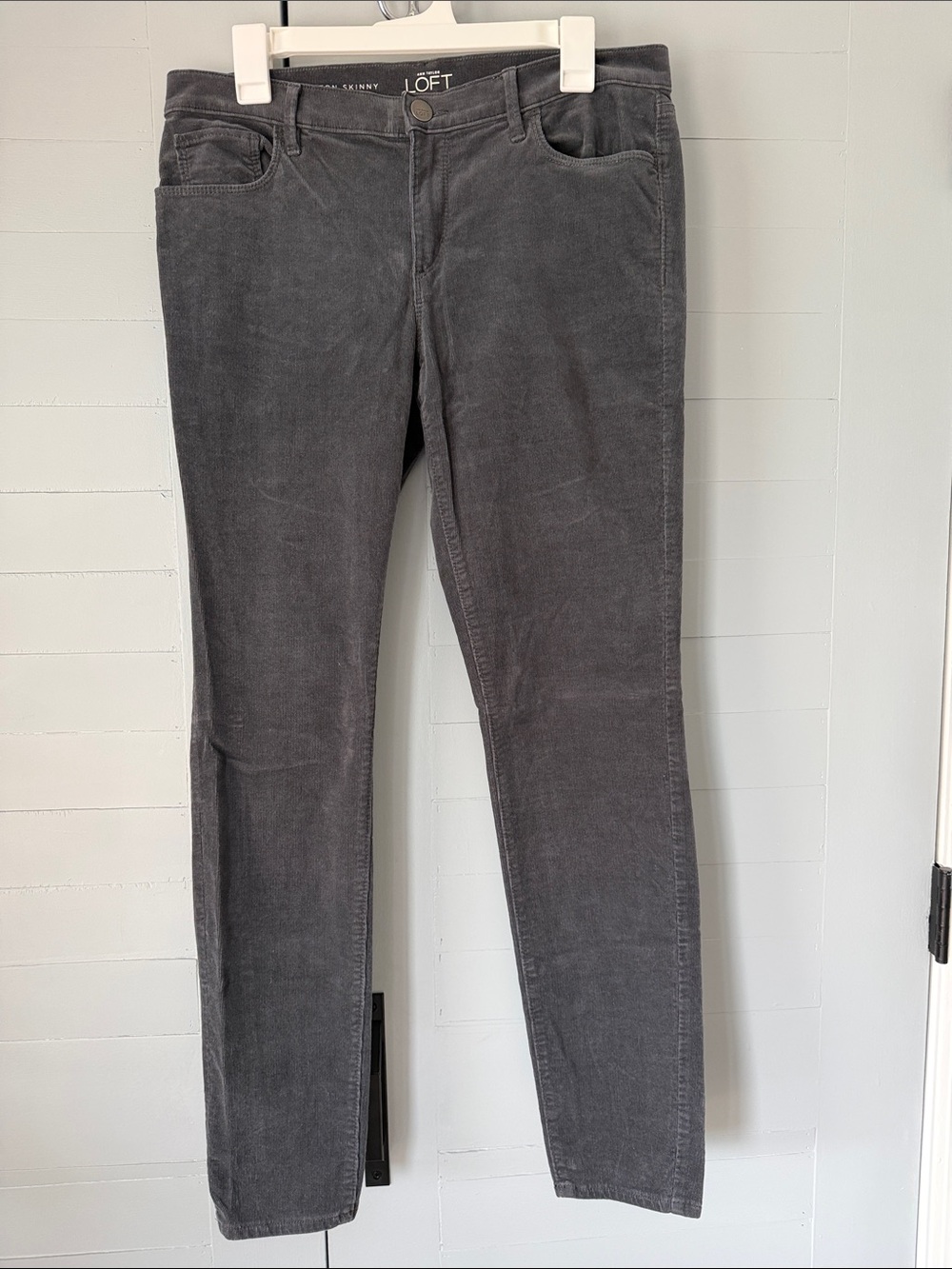LOFT Charcoal Gray Corduroy Skinny Pants